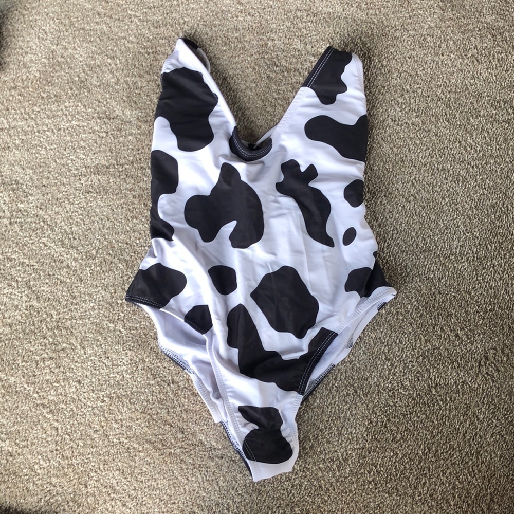 Cow Print One Piece Swimsuit